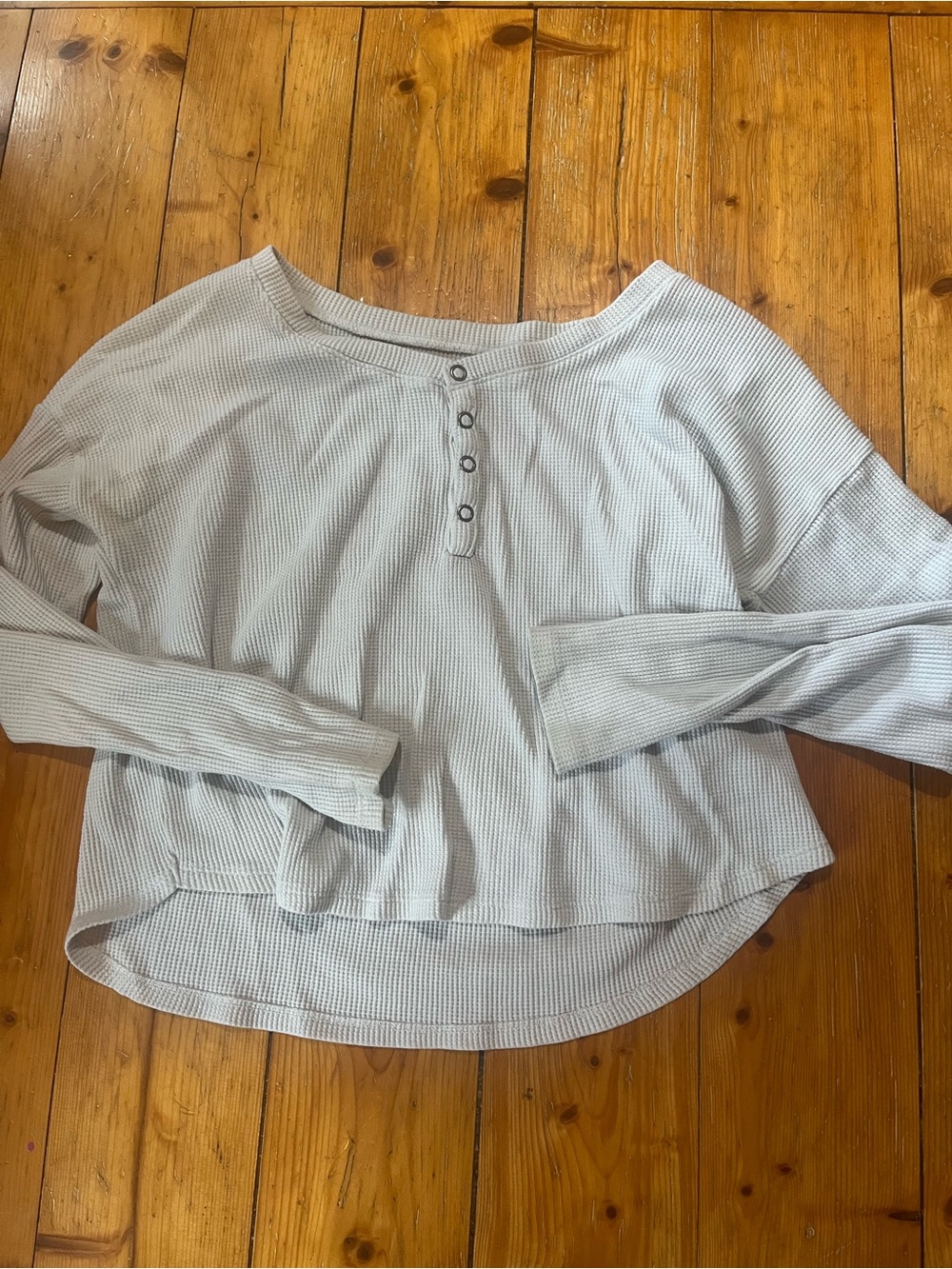 Hollister white waffle knit long sleeve